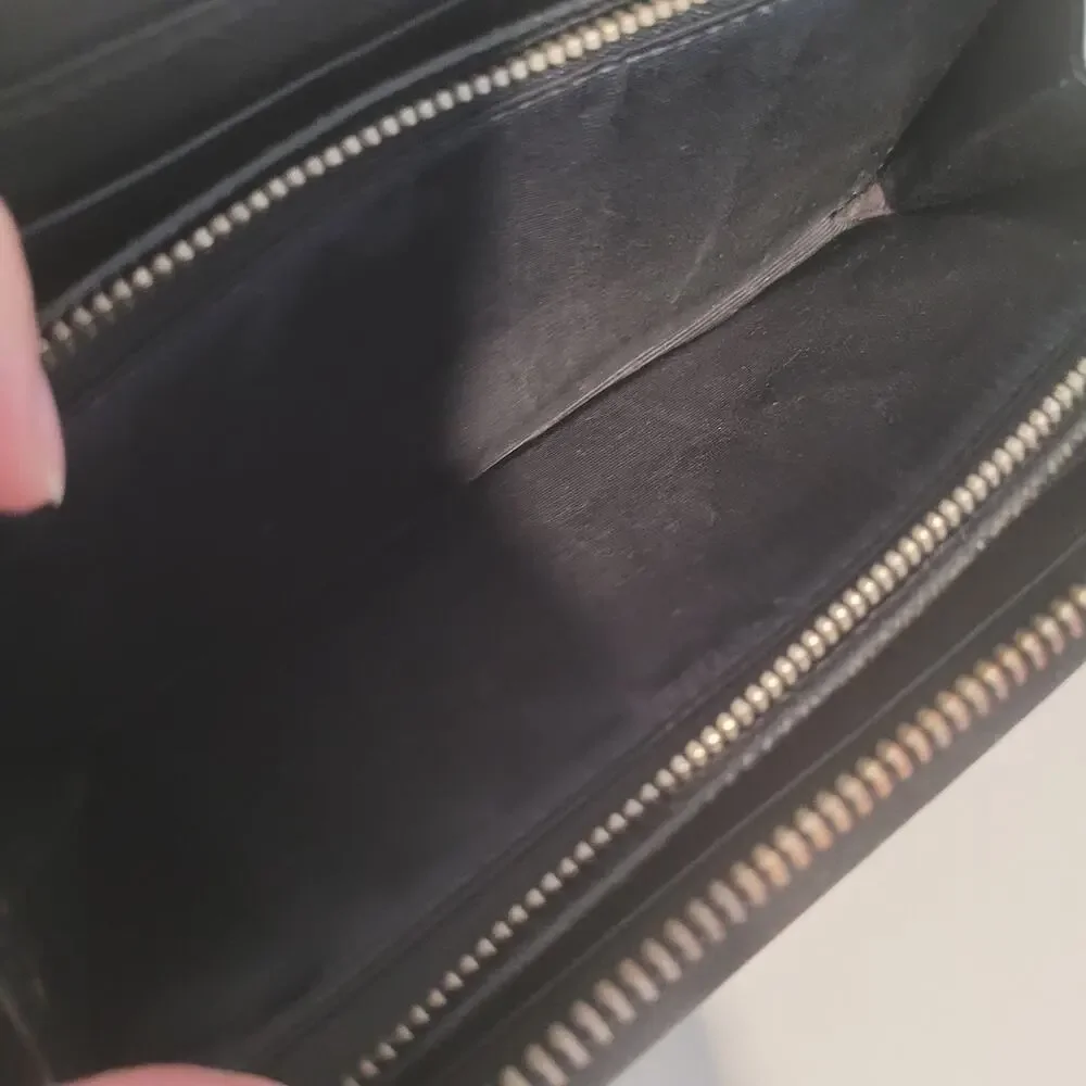 Paul Smith Black Leather Zip‎ Around Card Bill Large Wallet Long Designer